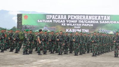 Kasum TNI Lepas Keberangkatan Prajurit Satgas Yonif 116/GS ke Papua