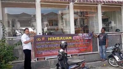 Cegah Judi Online di Warkop, Satreskrim Polresta Banda Aceh Pasang Spanduk Imbauan