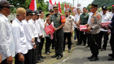 Sinergi TNI, Pemkab, dan Polri, Canangkan Gerakan Nasional 10 Juta Bendera Merah Putih di Aceh Besar