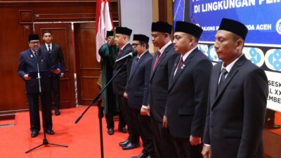 Lantik Pejabat Esselon II, Pj Sekda Aceh Ingatkan Percepatan Realisasi APBA