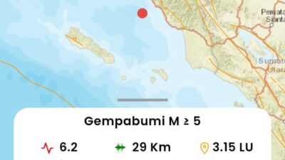 Gempa M6,2 Terasa Hingga Aceh Barat, Warga Sempat Panik