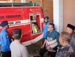 Sidak ke BPBD, Pemkab Pidie Jaya Evaluasi Sarana dan Prasarana Mobil Damkar