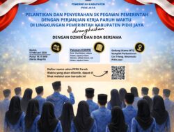 Pemkab Pijay akan Gelar Pelantikan P3K Paruh Waktu Disertai Dzikir dan Doa Bersama