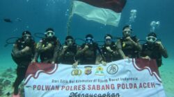 Peringati Hari Jadi ke-78, Polwan di Aceh Promosikan Wisata Bahari Sabang Lewat Diving
