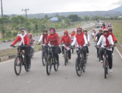 Pj Ketua TP PKK Aceh Besar dan PIA AG Lanud SIM Gowes Hari Bakti TNI AU