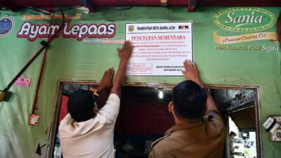 Lima Tempat Usaha Wajib Pajak di Banda Aceh Ditutup Sementara