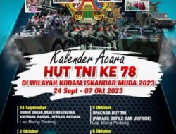 Meriahkan HUT ke 78 TNI, Kodam IM Gelar Rangkaian Kegiatan