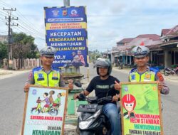 Satlantas Polres Aceh Singkil Gelar Sosialisasi Berlalu Lintas di Jalan Raya