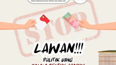 Politik Uang Dalam Pemilu, Laporkan ke Sentra Gakkumdu Polresta Banda Aceh