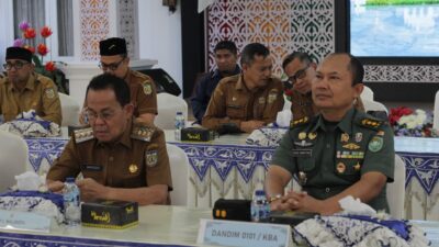Wakili Dandim, Kasdim 0101/KBA Hadiri Rakor Pengendalian Inflasi Daerah