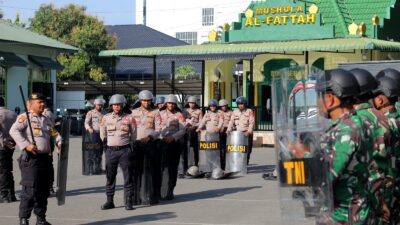 Jelang Pengamanan Pemilu 2024, Puluhan Personel TNI Polri Latihan Gabungan PHH