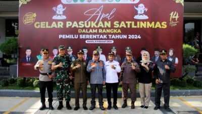 Dandim 0101/Kota Banda Aceh Hadiri Apel Gelar Pasukan Satlinmas Pemilu 2024