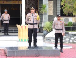 Kapolres Aceh Besar Pimpin Apel Pergeseran Personil Pengamanan TPS Pemilu Tahun 2024