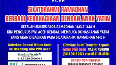 PWI Aceh Buka Donasi Santunan Yatim Ramadhan 1445 H