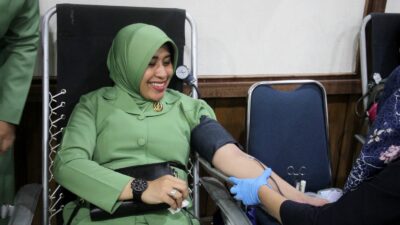 Sambut HUT Ke-78, Persit KCK Cabang XXVII Kodim 0101 Gelar Kegiatan Donor Darah