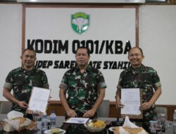 Kodim 0101/KBA Terima Kunjungan Kerja Tim Audit Kinerja dan Audit Ketaatan Itjen TNI