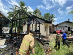 Kebakaran Hanguskan Satu Unit Rumah Kontruksi Kayu di Montasik