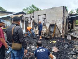 Rumah Warga di Labuhanhaji Timur Terbakar, Polres Aceh Selatan Olah TKP