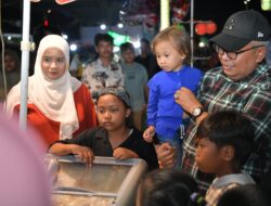 Kunjungi Bazar UMKM, Pj Gubernur dan Istri Berbagi Ceria dengan Anak-anak
