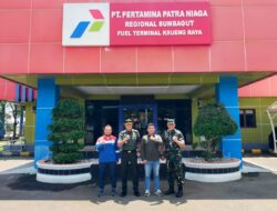 Dandim 0101/KBA Kunjungi PT Pertamina Patra Niaga Regional Sumbagut Fuel Terminal Krueng Raya