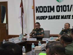 Kodim 0101/KBA Ikuti Sosialisasi Petunjuk dan Teknis Binwanwil dari Pusterad