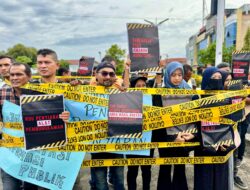 Tolak Revisi Undang-undang Penyiaran, Puluhan Wartawan Gelar Aksi ke Gedung DPRK Lhokseumawe