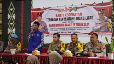 Sambut HUT Bhayangkara 78, Polres Aceh Tengah Gelar Bakti Kesehatan Bagi Penyandang Disabilitas