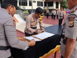 Polres Nagan Raya Gelar Upacara Serah Terima Jabatan Kasat dan Kapolsek