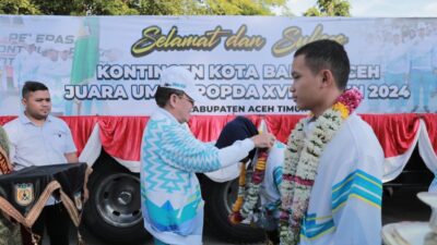 Sambut Kepulangan Atlet dan Arak Piala Bergilir POPDA, Pj Wali Kota: Penantian 12 Tahun