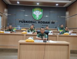 Perkuat Pertahanan Indonesia, Kasdam IM Rapat Virtual Bersama Pokja Pembentukan Batalyon PDR