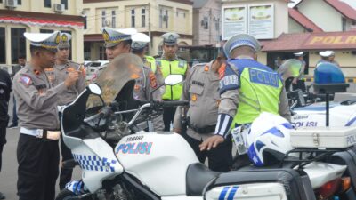 Jelang Operasi Patuh Seulawah 2024, Polres Lhokseumawe Periksa Kendaraan Dinas Satlantas