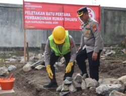 Kapolresta Banda Aceh Letakkan Batu Pertama Rumah Tgk Hasyem di Ladong