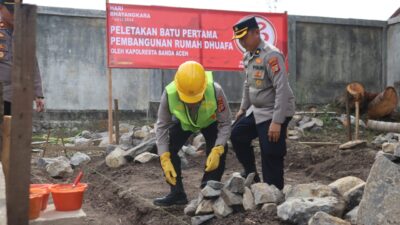 Kapolresta Banda Aceh Letakkan Batu Pertama Rumah Tgk Hasyem di Ladong