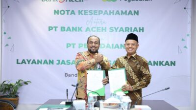 Tingkatkan Layanan Digital, Bank Aceh dan PT Pegadaian Tandatangani MoU