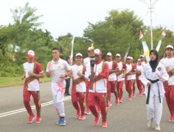 Tiba di Aceh Jaya, Api PON XXI Disambut Bupati, Forkopimda dan Masyarakat