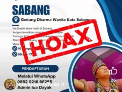 Informasi Pengobatan Ida Dayak di Gedung DW-P Sabang HOAX