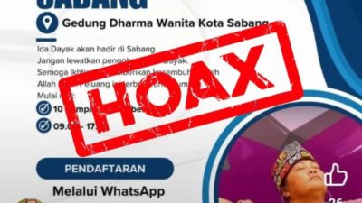 Informasi Pengobatan Ida Dayak di Gedung DW-P Sabang HOAX