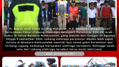 Pj Bupati Aceh Utara Buka Cabor Aerosport PON XXI di Bandar Udara Malikulsaleh