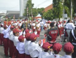 Ribuan Pelajar di Kota Lhokseumawe Antusias Sambut Kirab Api PON XXI