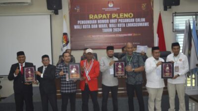 KIP Tetapkan Nomor Urut Empat Paslon Wali Kota dan Wakil Walikota Lhokseumawe