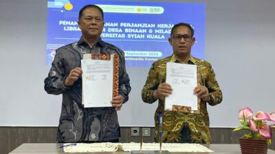 Pemkab Aceh Besar Teken Kerjasama dan Library Tour Desa Binaan dengan USK