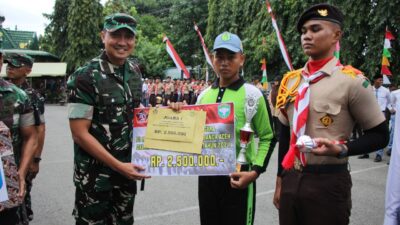 SMA Negeri 1 Darul Imarah dan SMP Negeri 7 Banda Aceh Raih Juara Lomba PBB HUT TNI ke-79 di Kodim 0101/Kota Banda Aceh