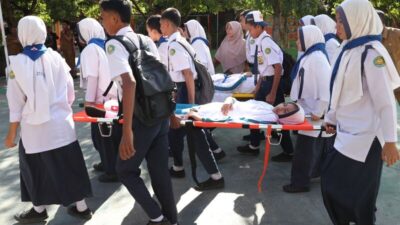 Begini Proses Evakuasi Gempa Bumi dan Tsunami di SMPN 17 Banda Aceh