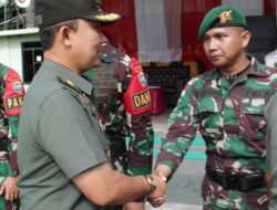 Kasdim 0101/KBA Hadiri Upacara Penyambutan Purna Tugas Satgas Pamwil Obvitnas PT Freeport Indonesia Yonif 116/GS