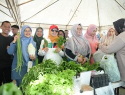 Pj Ketua PKK Aceh Tinjau dan Berbelanja di Pasar Tani