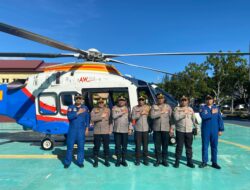 Karo Rena dan PJU Polda Aceh Supervisi Gunakan Helikopter Monitoring Tahapan Pilkada Aceh