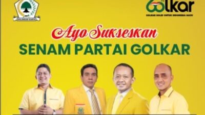 “Yok” Ramaikan Senam Partai Golkar Pijay dan Raih Doorprizenya