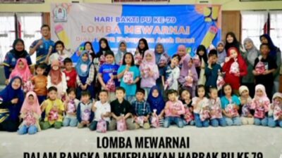 PUPR Aceh Barat Gelar Lomba Mewarnai di Harbak ke-79