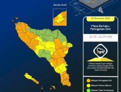 BMKG: Hujan Lebat, Kilat dan Angin Kencang Berpotensi Terjadi di Aceh