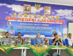 Dinas Perhubungan Nagan Raya Gelar Sosialisasi Safety Riding di SMA Negeri 1 Seunagan